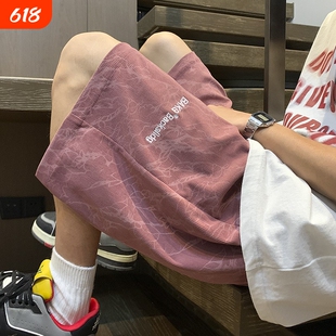 美式运动篮球短裤男款夏季潮流百搭五分中裤外穿男士大码休闲裤子
