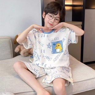 儿童睡衣男孩男童纯棉2026新款夏季短袖网红奶龙中大童宝宝家居服