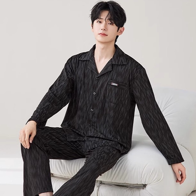 睡衣男春秋季纯棉长袖2025新款日系男士家居服套装可外穿男款冬季
