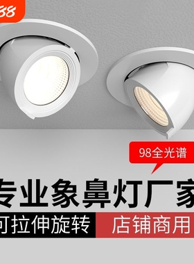 cob象鼻灯服装店专用4500k嵌入式可调角度聚光天花灯客厅开孔拉伸