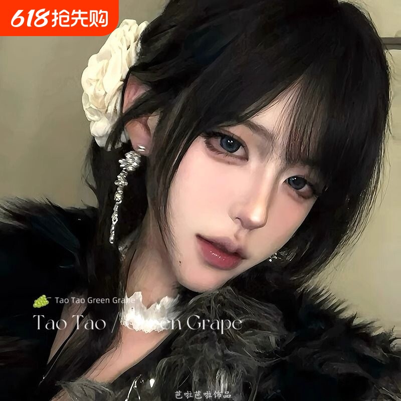 超闪贵气锆石长流苏花瓣耳环女耳夹银色高级感气质耳钉显脸小耳饰