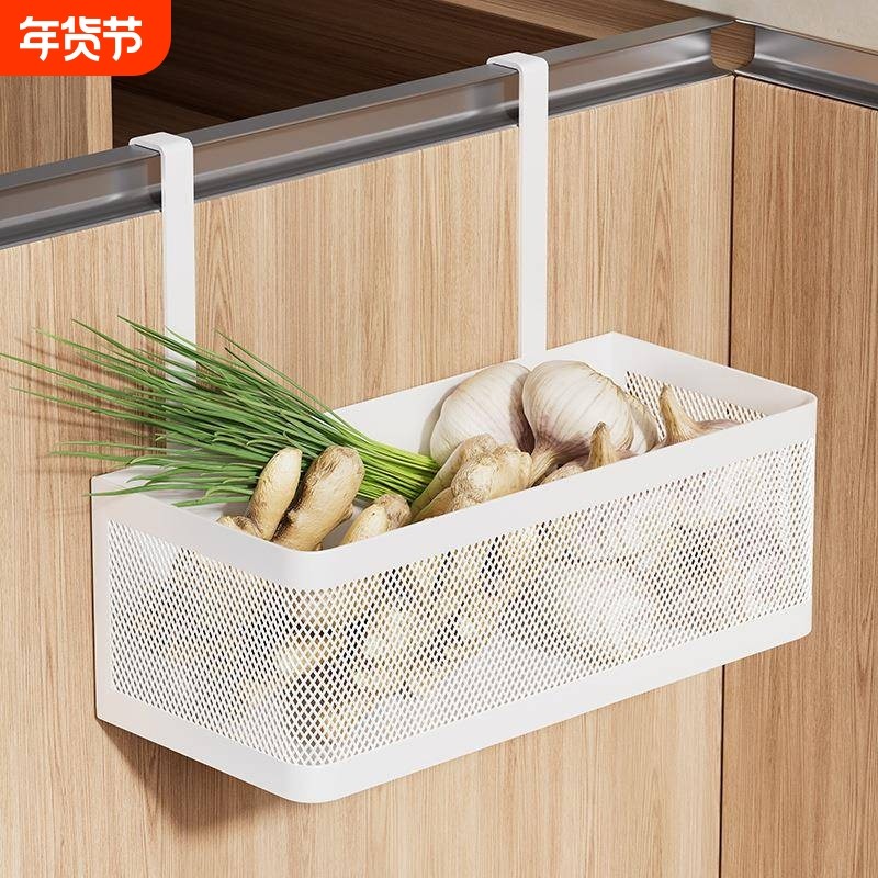 厨房柜门置物架收纳篮架子保鲜膜柜门免打孔神器内侧外垃圾袋蔬菜,收纳整理,书桌收纳置物架,淘宝优惠券,粉丝福利购,淘宝优惠卷