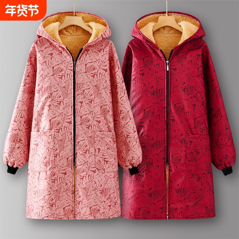 新款罩衣冬季加绒加厚保暖防水防油围裙厨房秋冬工作服女正穿单层