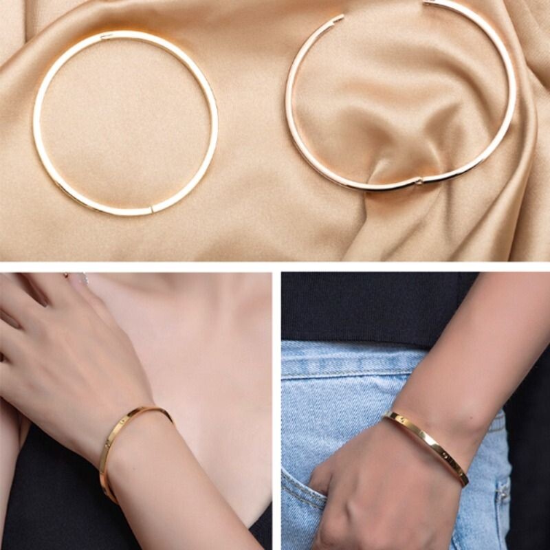 溪御满钻手镯轻奢高级感时尚18k玫瑰金彩金钛钢不掉色情侣手环