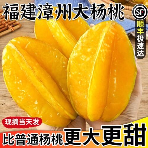 福建漳州甜杨桃5斤新鲜水果洋桃鲜果红龙扬桃五角星阳桃整箱包邮