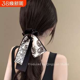 水墨江南~新中式缎面飘带发圈头绳女气质蝴蝶结低马尾发绳盘发