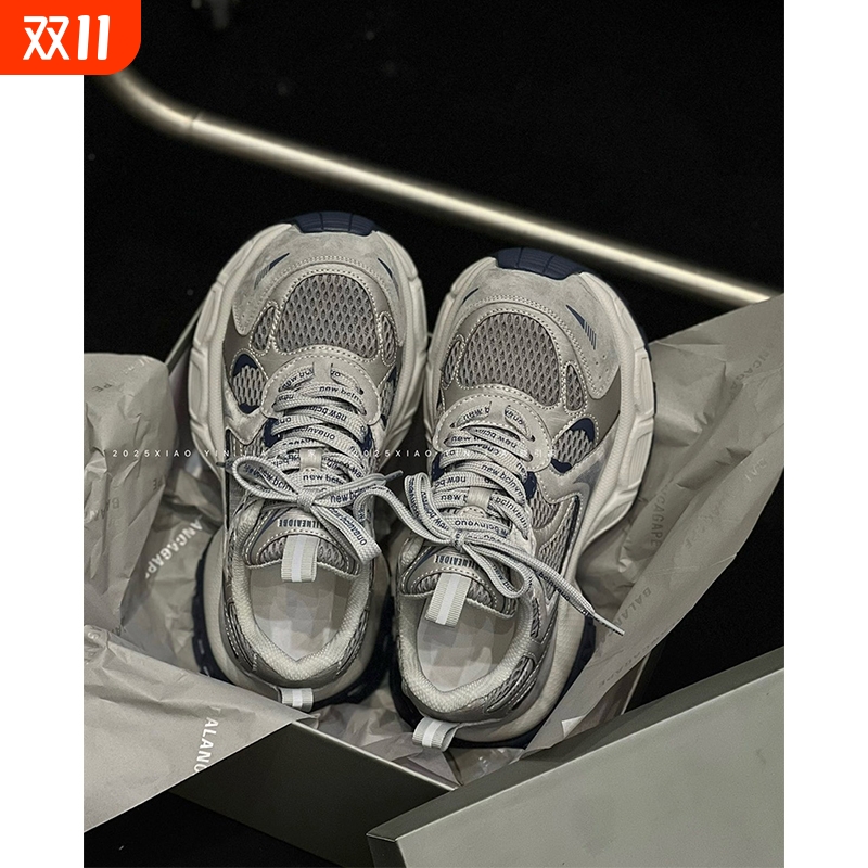 小怪兽老爹鞋女2025秋季新款真皮厚底增高时尚休闲运动鞋潮鞋6cm