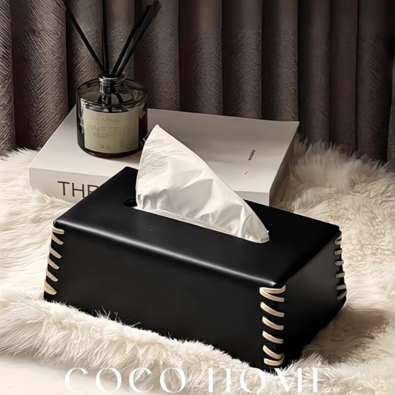 轻奢皮革创意纸巾盒家用客厅茶几餐桌抽纸盒高级感高档奶油风摆件