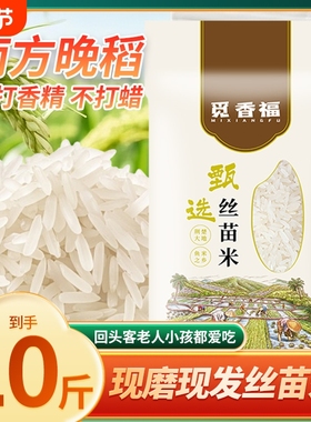 正宗丝苗米10斤新米长粒香长粒当季猫牙大米农家炒饭米饭觅香晚稻