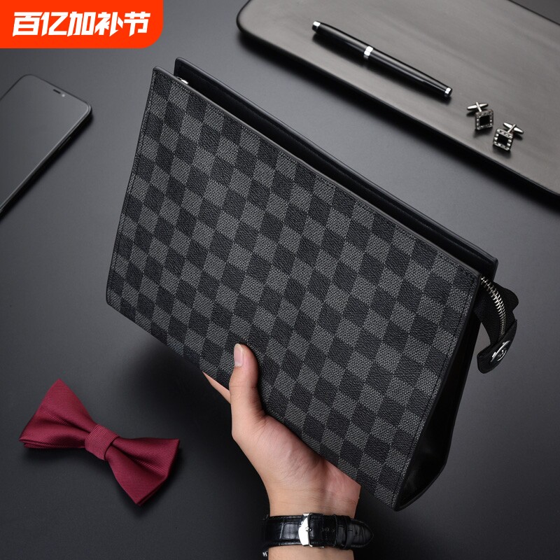 新款男士手提夹包大款手拿包欧美时尚女款潮流信封包休闲社会手包