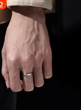 莫比乌斯环自律戒指男潮高级感简约开口可调节指环男士单身食指戒