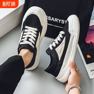 新款 2025夏季 低帮运动休闲鞋 男士 男鞋 软底百搭厚底板鞋 透气帆布鞋