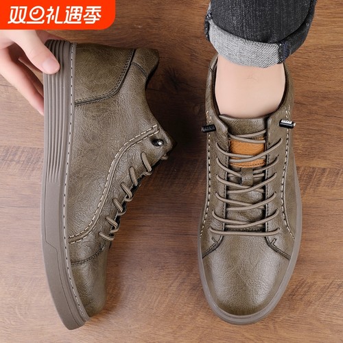 大码内增高秋冬季新款板鞋47码46码男鞋休闲时尚百搭耐磨加绒棉鞋