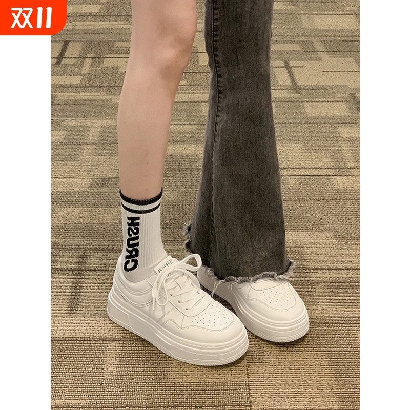 香港厚底小白鞋女2025年新款鞋子女鞋ins百搭学生板鞋秋季休闲鞋