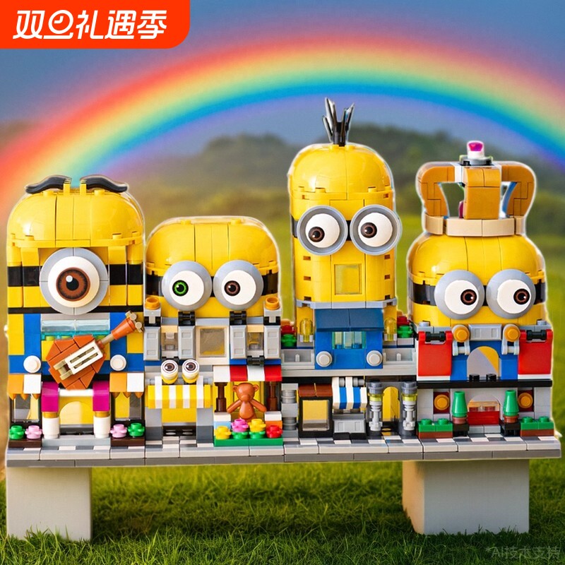兼容乐高2025新款小黄人积木马里奥系列街景建筑男女孩子拼装玩具