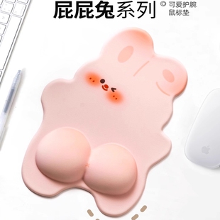 2025新款 萌趣兔子鼠标垫护腕可爱高颜值键盘手托电脑桌面办公桌垫