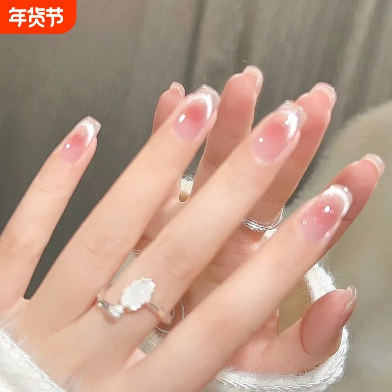 【粉红女郎】法式猫眼腮红纯欲手工显白假指甲贴片穿戴甲气质百搭,彩妆/香水/美妆工具,穿戴甲/甲片,淘宝优惠券,粉丝福利购,淘宝优惠卷