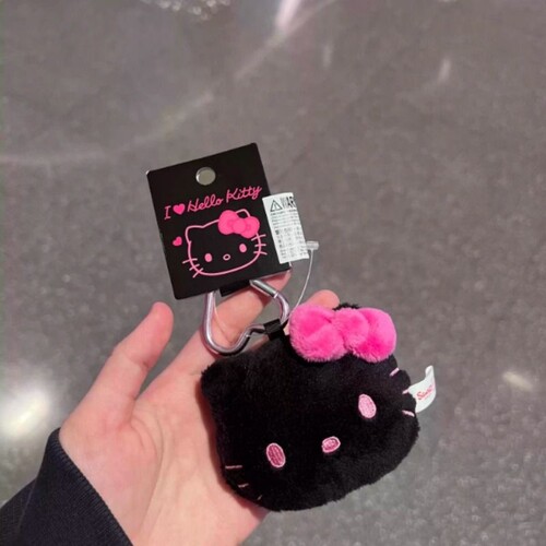 大头蝴蝶结hellokitty包包挂件汽车钥匙爱心扣黑红粉kt猫玩偶公仔