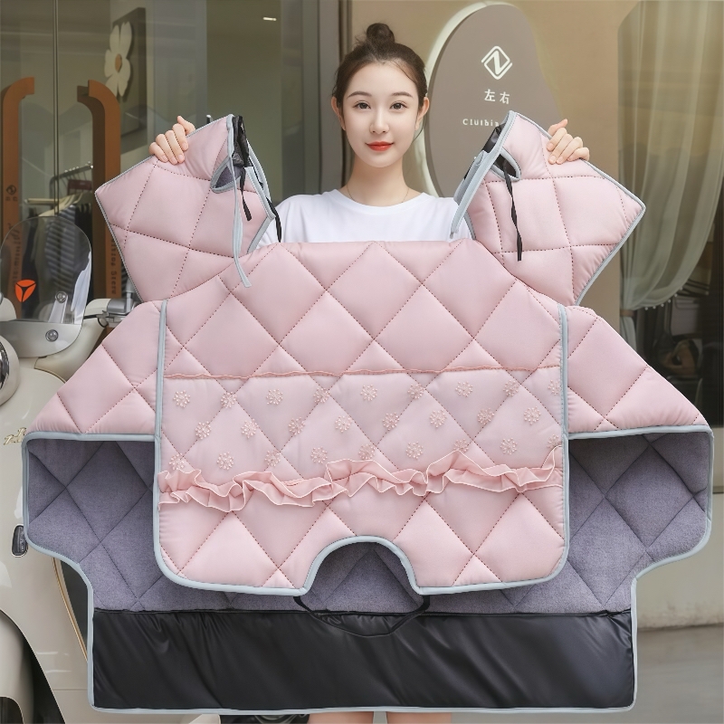 冬季保暖电动车挡风被加绒厚大电瓶摩托车防雨防寒挡风罩冬天防风