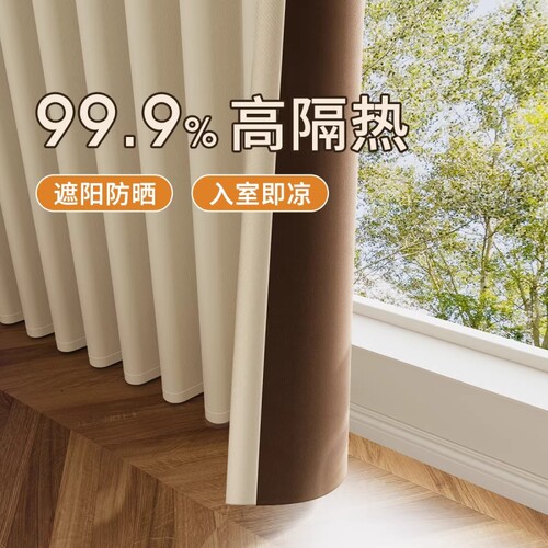 黑金雪绒窗帘卧室遮光2026新款