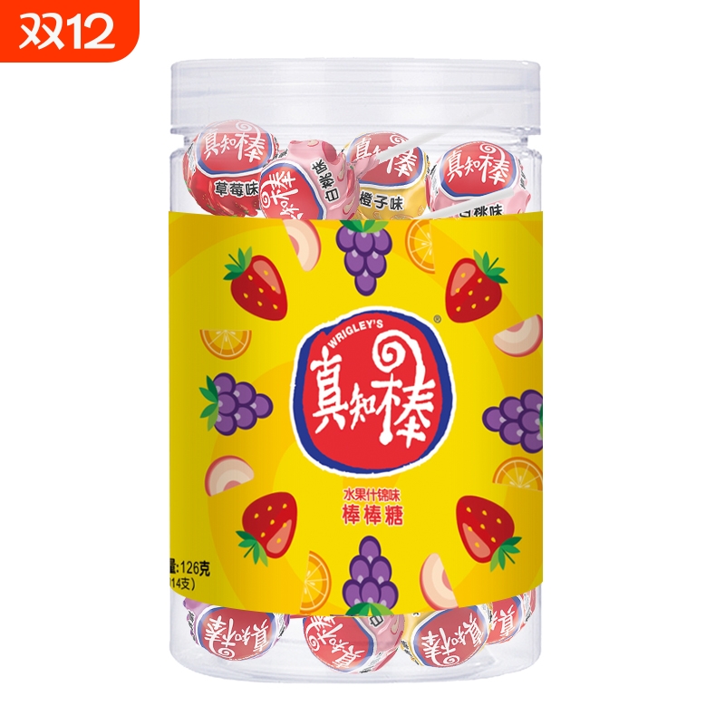 真知棒棒棒糖126g约14支装什锦口味童年回忆休闲小吃零食