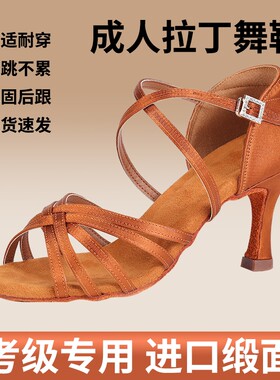 拉丁舞鞋成人女士专业软底跳舞鞋