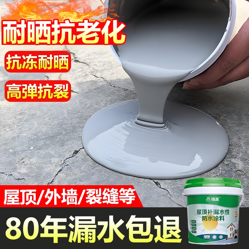 屋顶防水补漏专用涂料楼顶房顶堵漏王外墙裂缝渗水漏水材料防漏胶