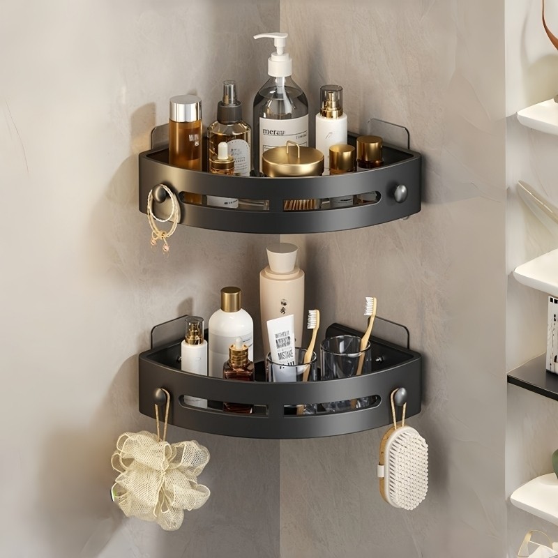 卫生间置物架浴室三角架免打孔壁挂厕所洗手间洗漱台墙上收纳架子