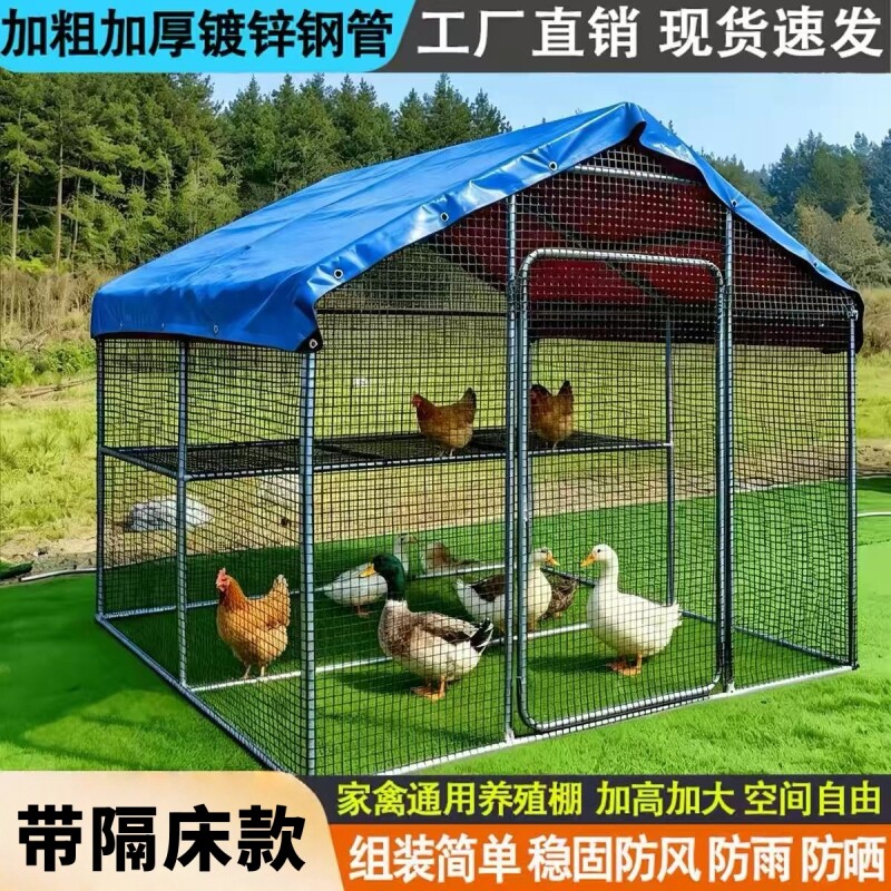 养鸡棚防雨特大号宠物鸡笼家禽用孔雀搭建鸽养殖大型户外隔床鸡舍图片