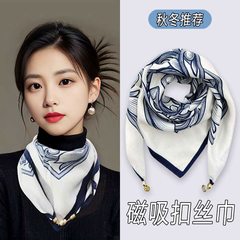 贝沃儿古韵蓝方巾|超6000次加购