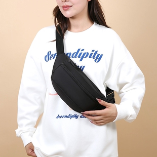 纯色腰包女简约休闲旅行单肩斜挎包运动手机包户外时尚胸包潮防水