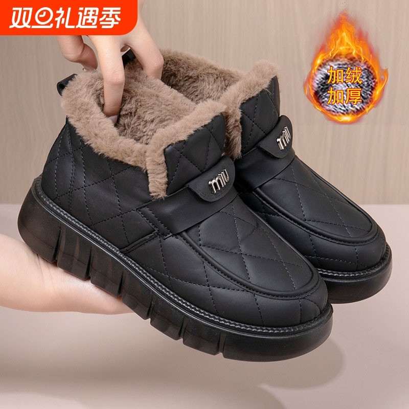 回力雪地靴女2025新款冬季加绒加厚防滑保暖防水妈妈鞋棉靴女棉鞋