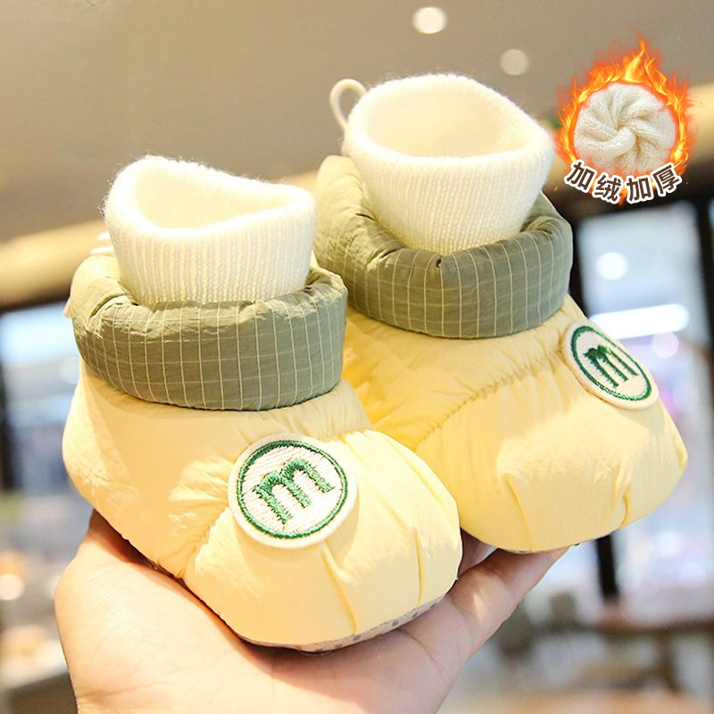 婴儿鞋子冬季加绒0-6-12个月棉鞋