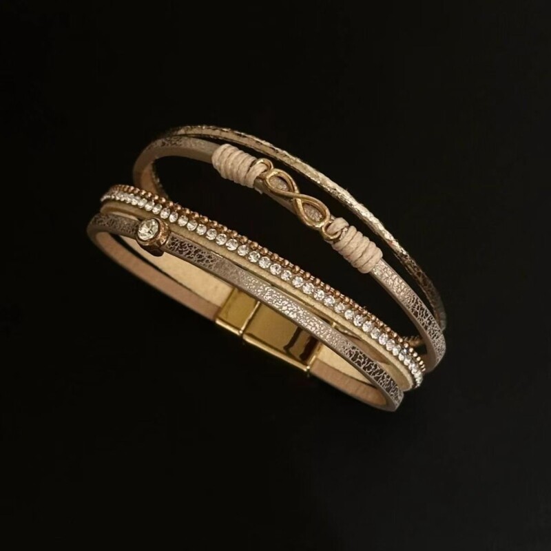 「biu boom」波西米亚风多层排钻手环vintage 中古设