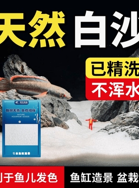 白色石英砂细沙鱼缸造景底砂溪流铺底白沙海沙装饰精致景观生态