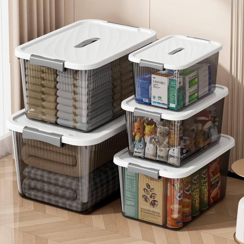 整理箱收纳箱家用大容量超大透明学生玩具衣物零食塑料储物盒杂物