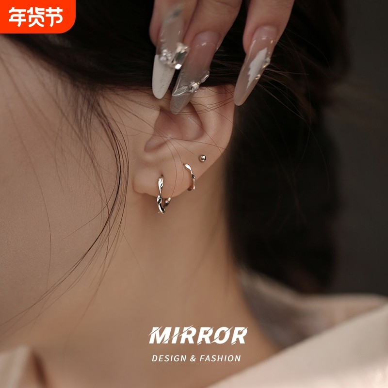 小麋人999纯银莫比乌斯耳扣男女耳钉耳环耳饰2025年新款通勤足