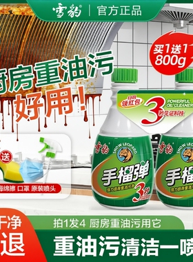 雪豹手榴油污净神器留弹厨房重油污清洁剂强力去污洗油烟机油烟渍