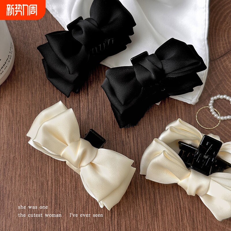 精灵耳蝴蝶结公主头抓夹甜美少女发夹前额刘海夹气质鲨鱼夹子发卡