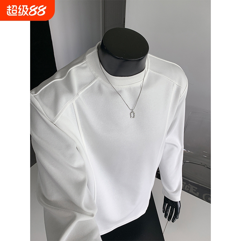 美式圆领长袖t恤男款2025新款春秋季cleanfit休闲运动潮流打底衫