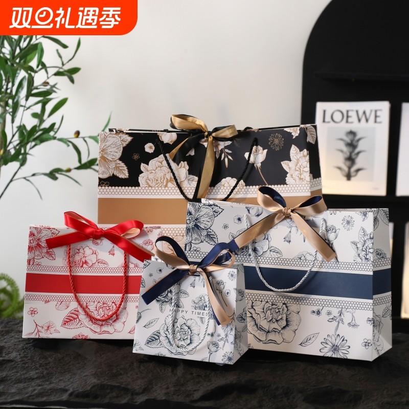 高颜值新款手提袋礼品袋伴手礼袋送丝带包装袋服装袋节日送礼物袋