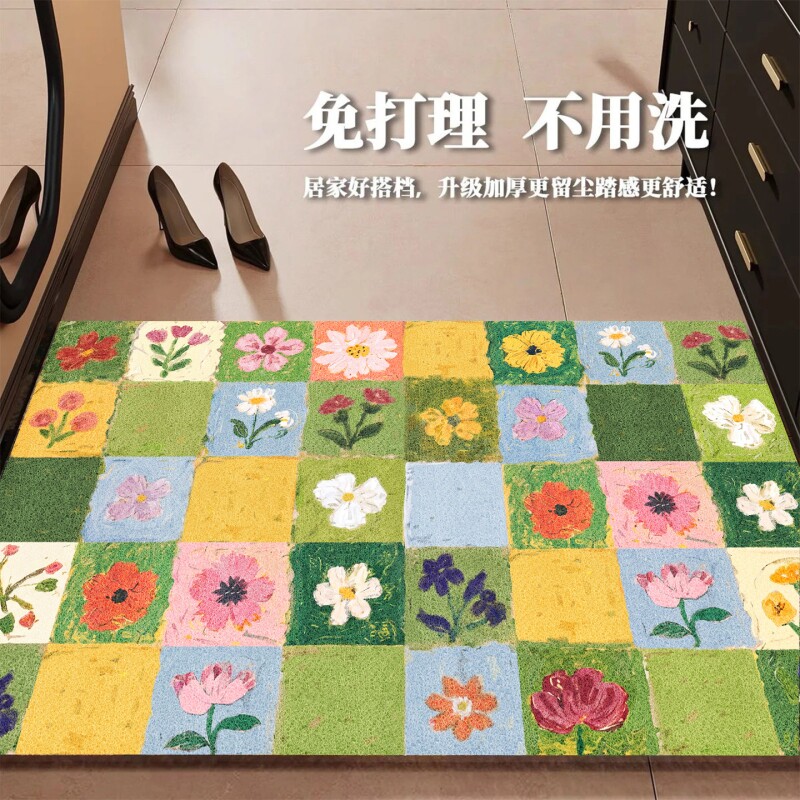 2026新款入户门地垫进门口地毯丝圈家用门垫玄关防滑耐脏蹭土脚垫图片