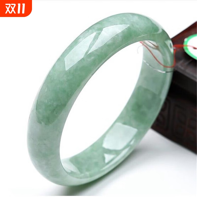 学生翠色飘花真玉石镯子贵州翠手镯正品少女玉手镯送礼物妈妈镯子