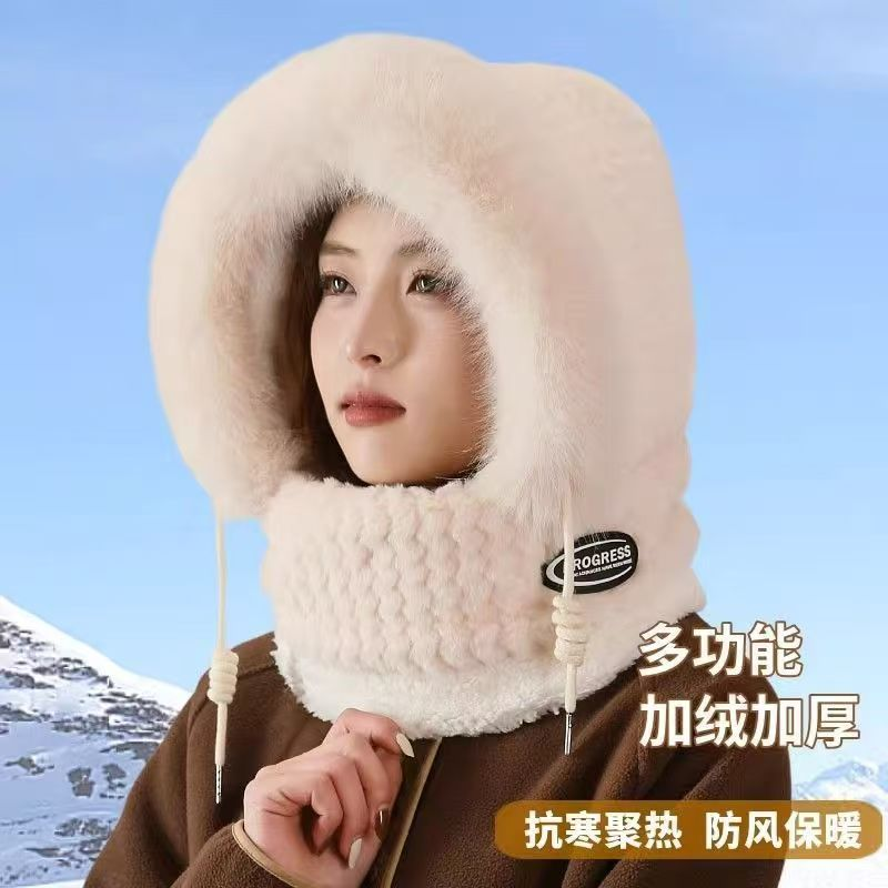 帽子围脖面罩一体女冬