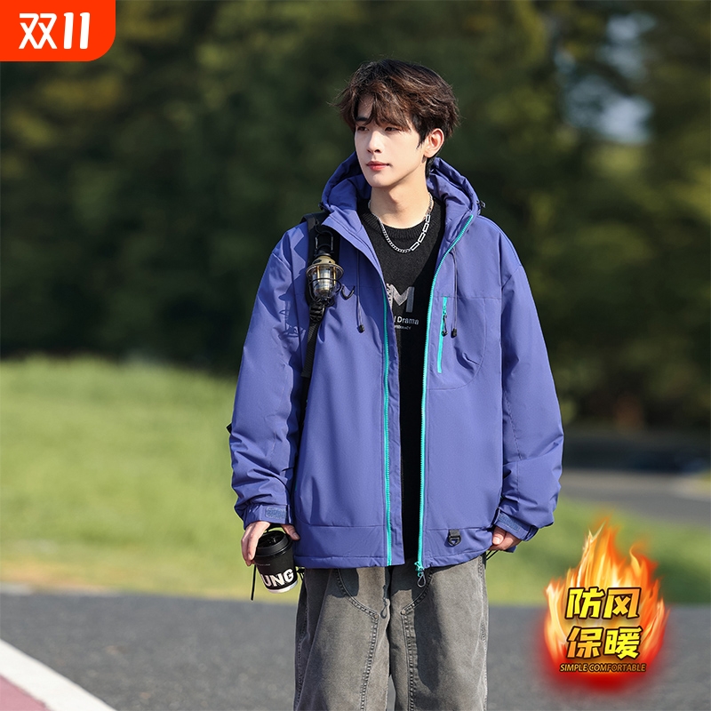 男女同款冲锋衣冬季加棉防风保暖