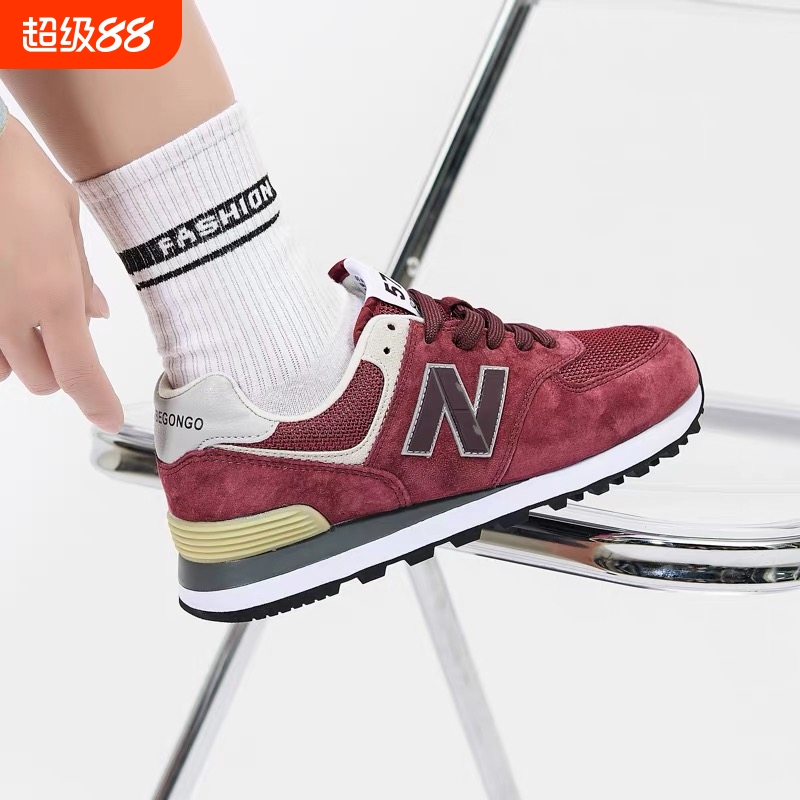 NEW BOLUNE/新百伦574男鞋红色跑步鞋夏季新款情侣鞋休闲鞋n字鞋