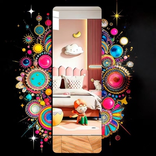 亚克力软镜子高清防爆全身自粘贴穿衣镜贴墙家用试衣镜舞蹈镜面贴