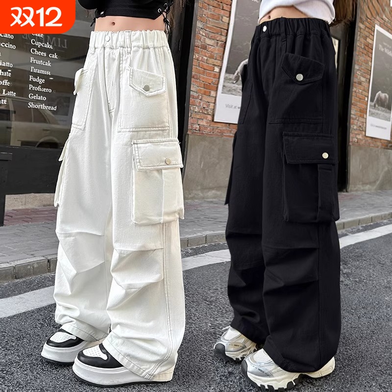 女童嘻哈潮酷阔腿裤新款