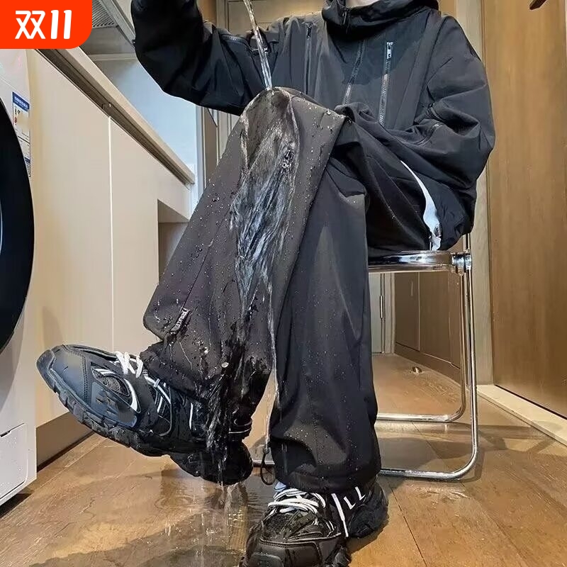 春秋冬季冲锋裤户外骑行摩旅防水防风加绒工装休闲长裤男登山速干