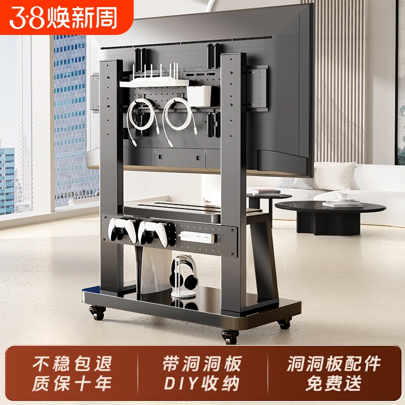 电视机支架可移动型落地式带轮挂架55/65/70/75/85/100寸升降推车
